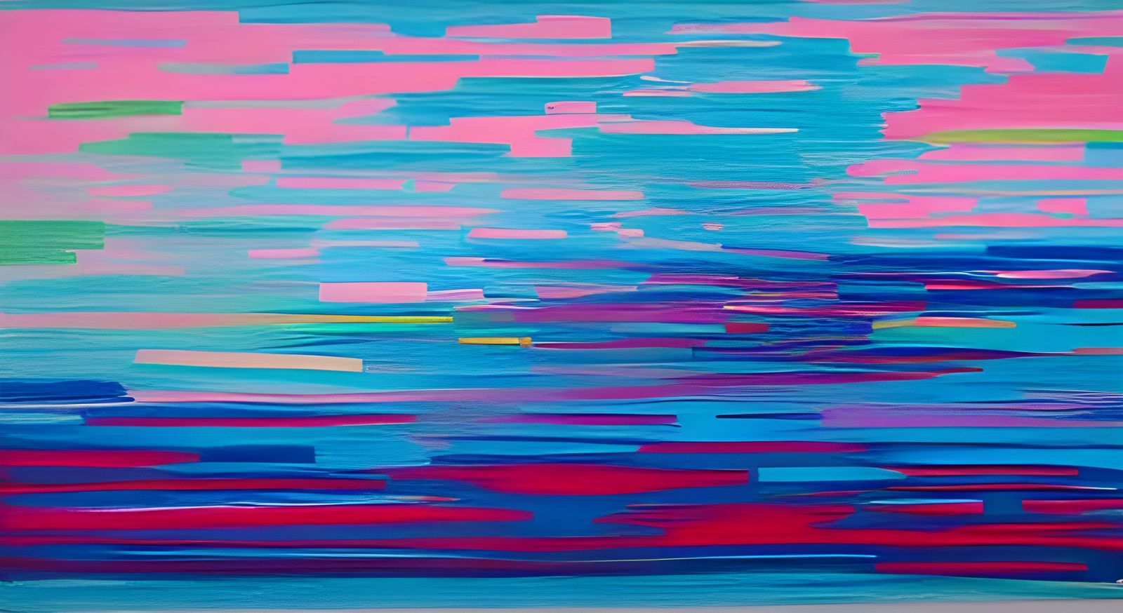 Abstract Colorfield Painting with Wild Brushstrokes