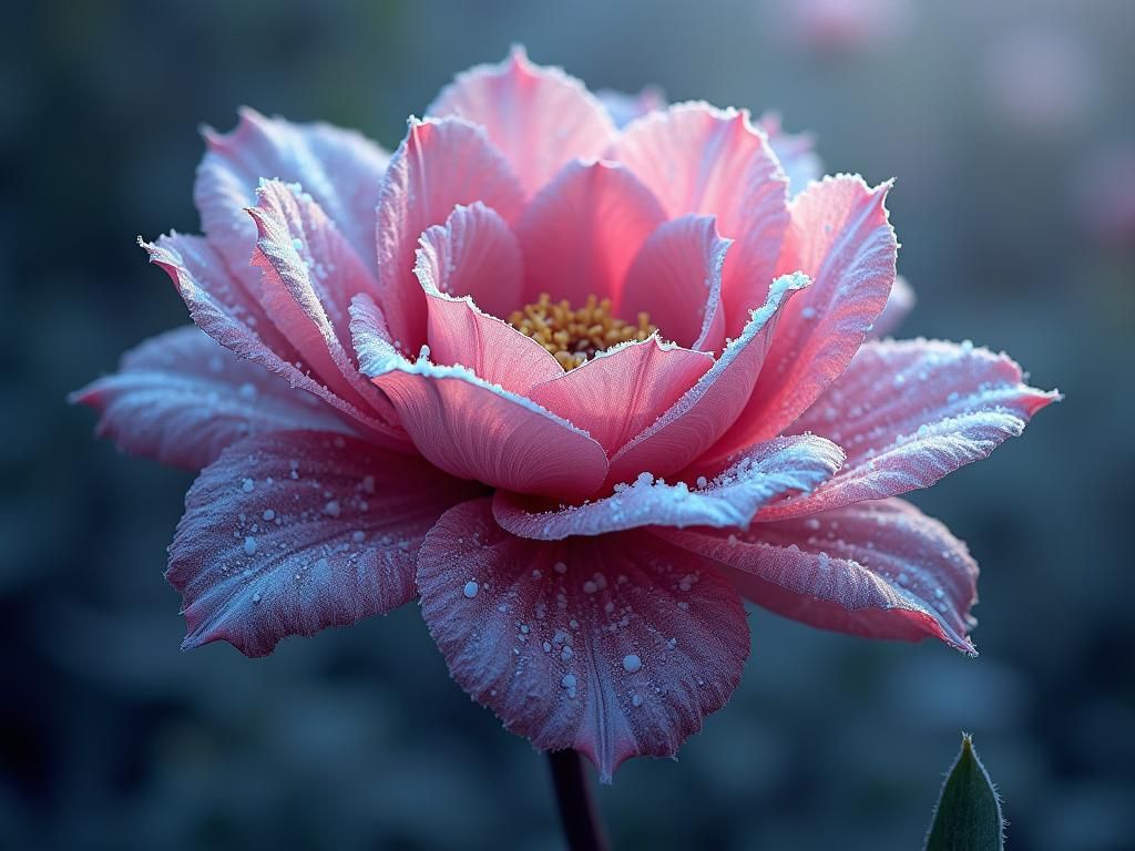 Medieval Flower Imagines Snow in Durer Style