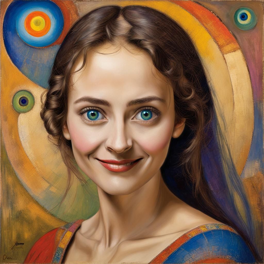 Woman's Loving Gaze in Oil Painting Style