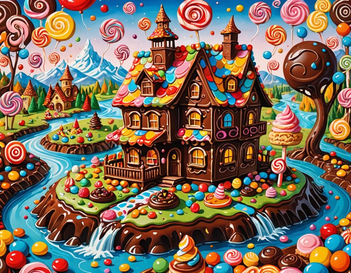 Candy House by Chocolate River: Gouache Wonderland