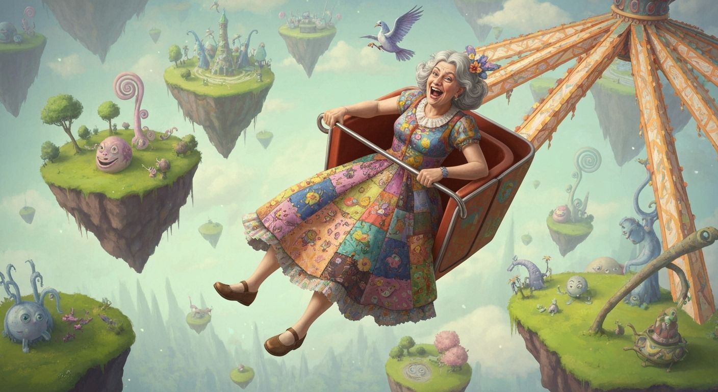 Whimsical Carnival Ride Through a Surreal Dreamscape