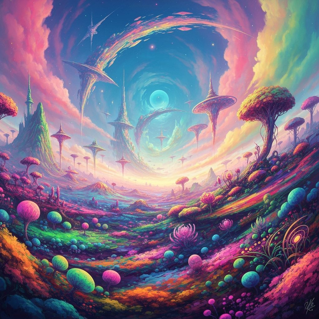 Surreal Dreamscape Inspired by Abstract Futurism