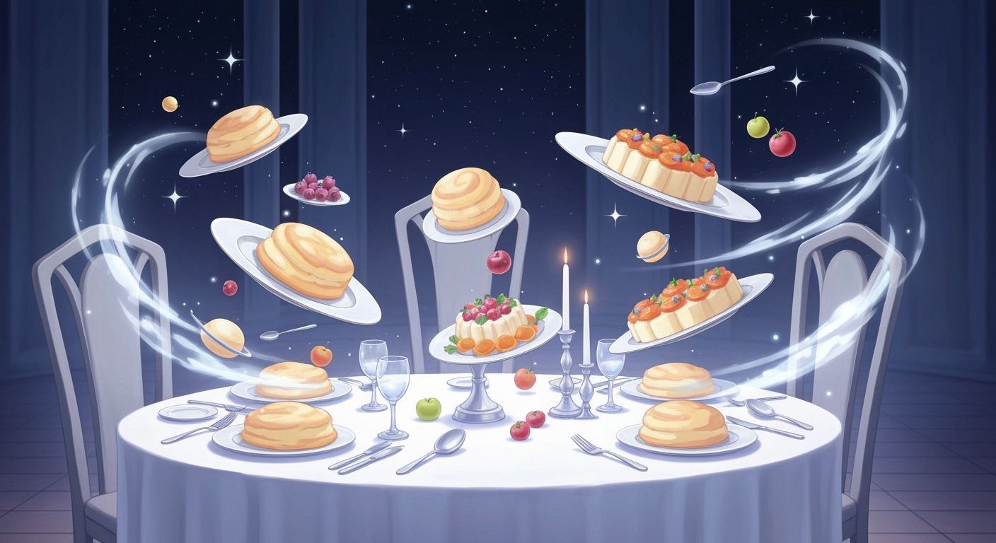 Whimsical Levitating Feast in Starry Hall
