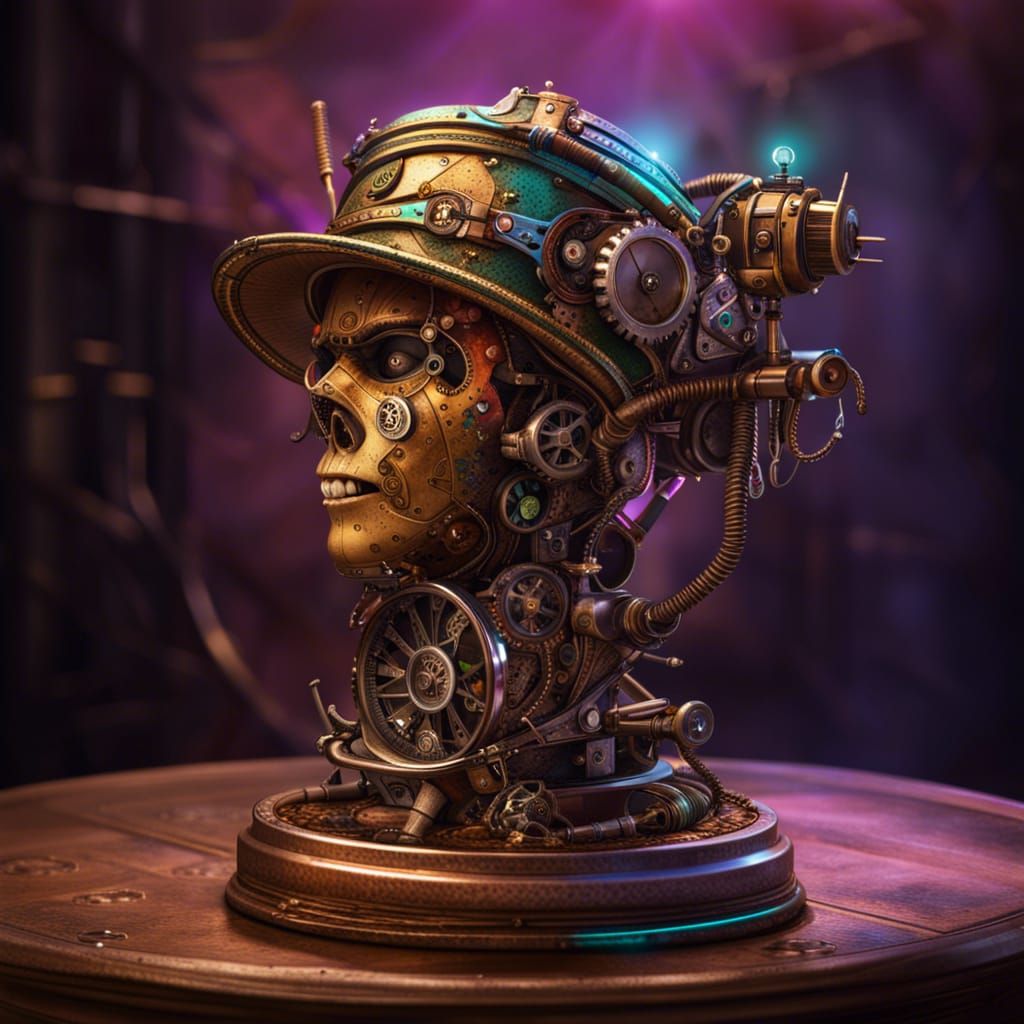 Steampunk Trophy in Dystopian Fantasy Style