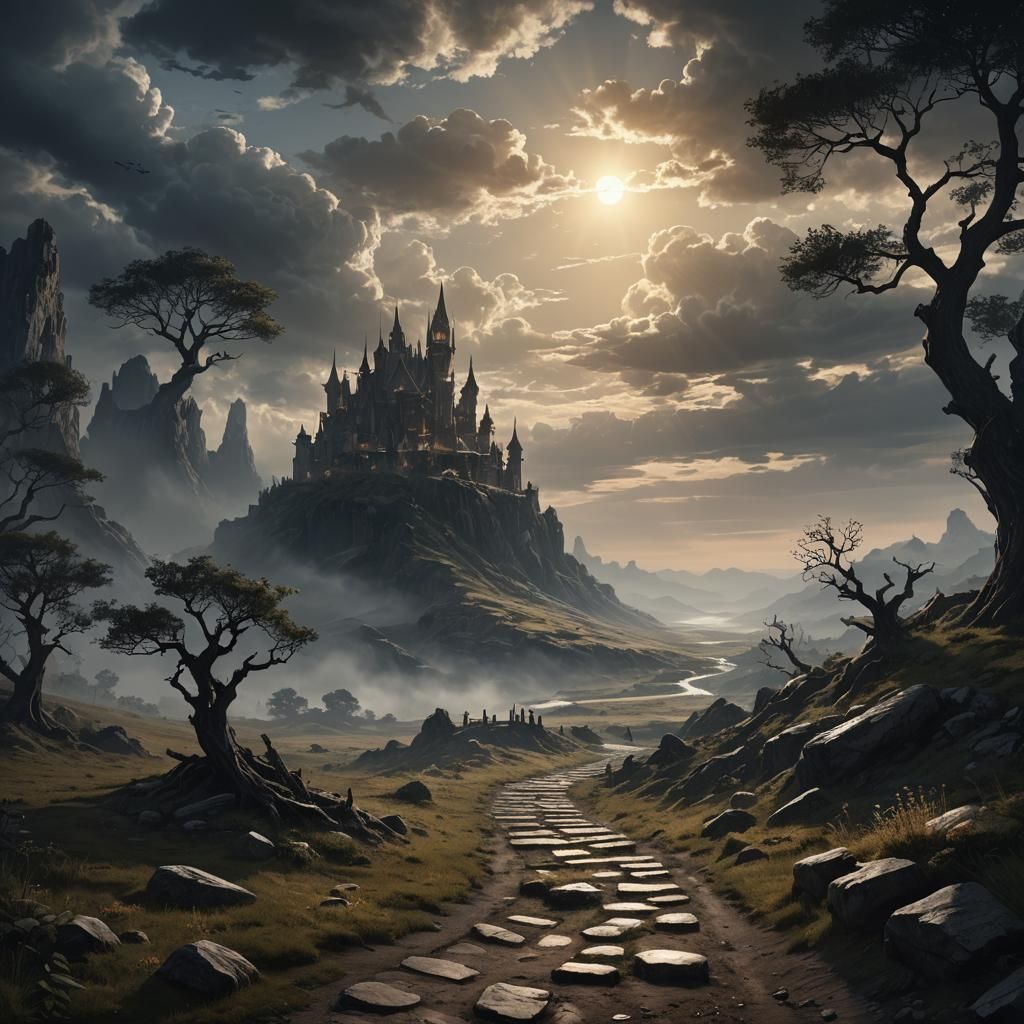 Hope Rises in Shadow: A Dark Fantasy Concept Art