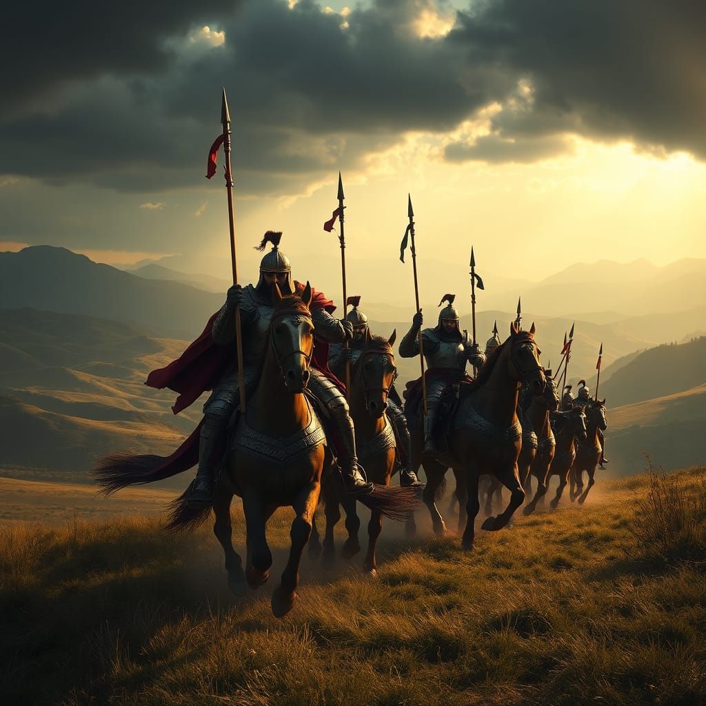 Knights Charge: Epic Medieval Battle Scene