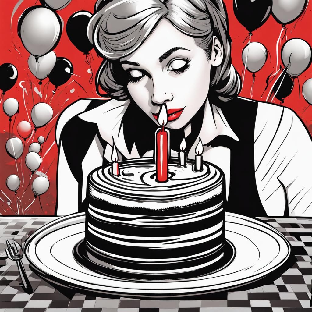 Graphical Birthday Card in Illusion Art Style