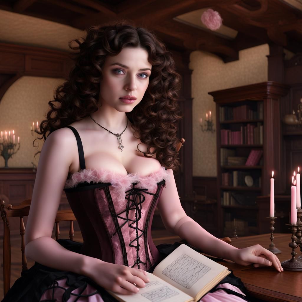 Victorian Witch Casting Spells in Mansion Attic