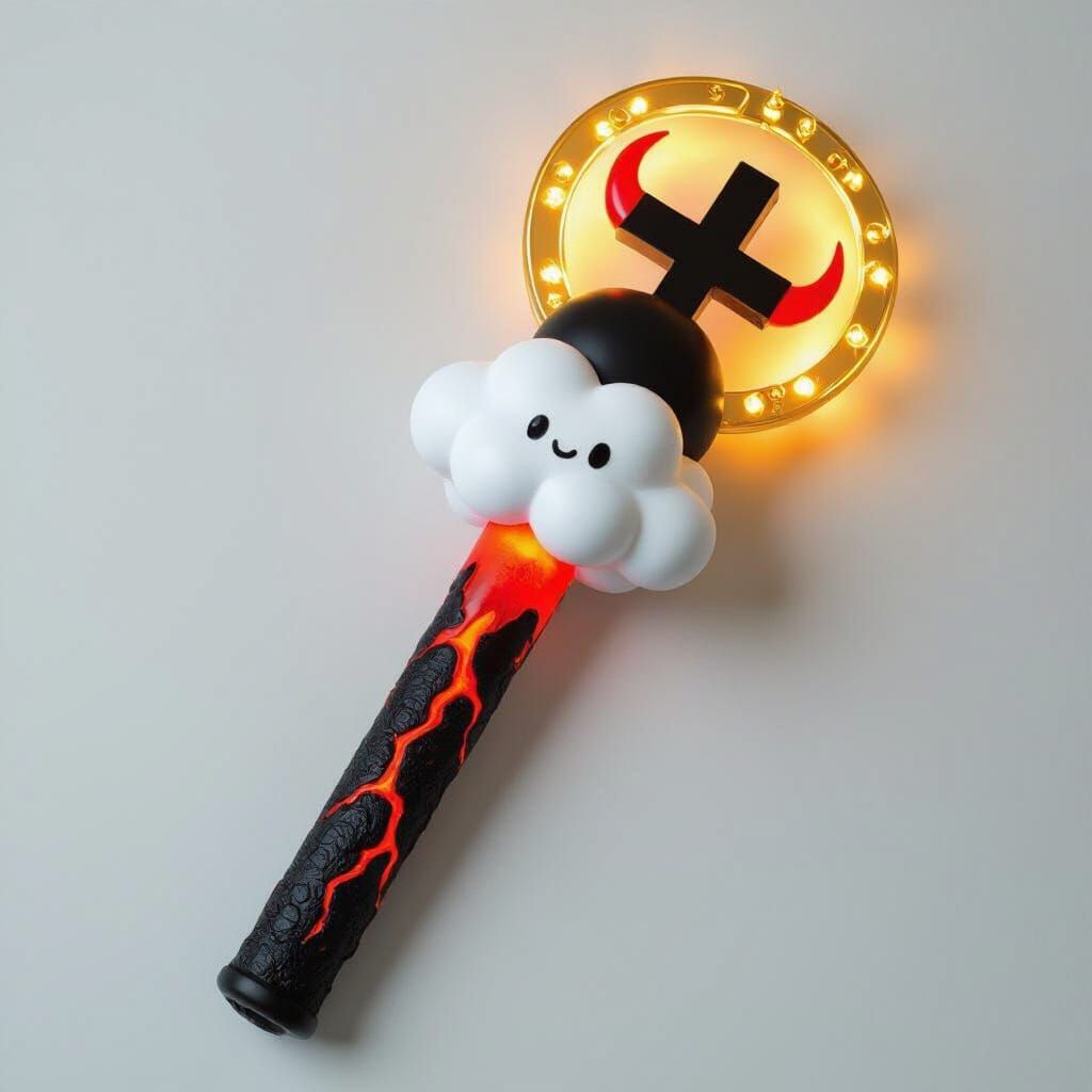 Fantasy Lightstick with Clouds, Cross, and Halo Design