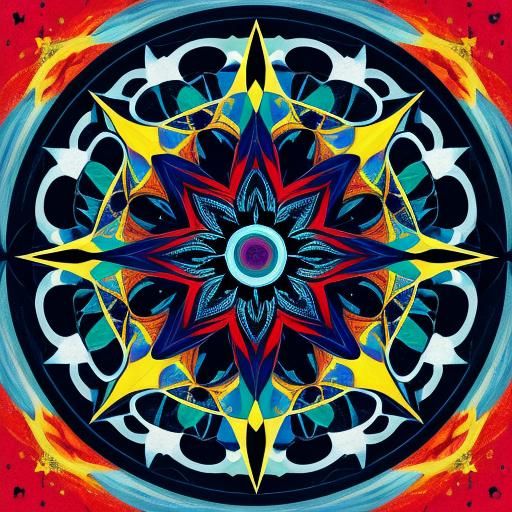 Abstract Acrylic Art with Various Shapes and Colors