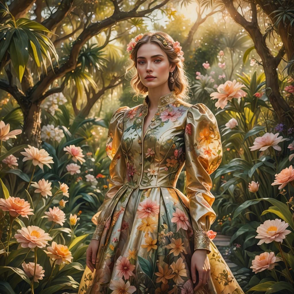 Romantic Floral Fashion in Surrealist Style