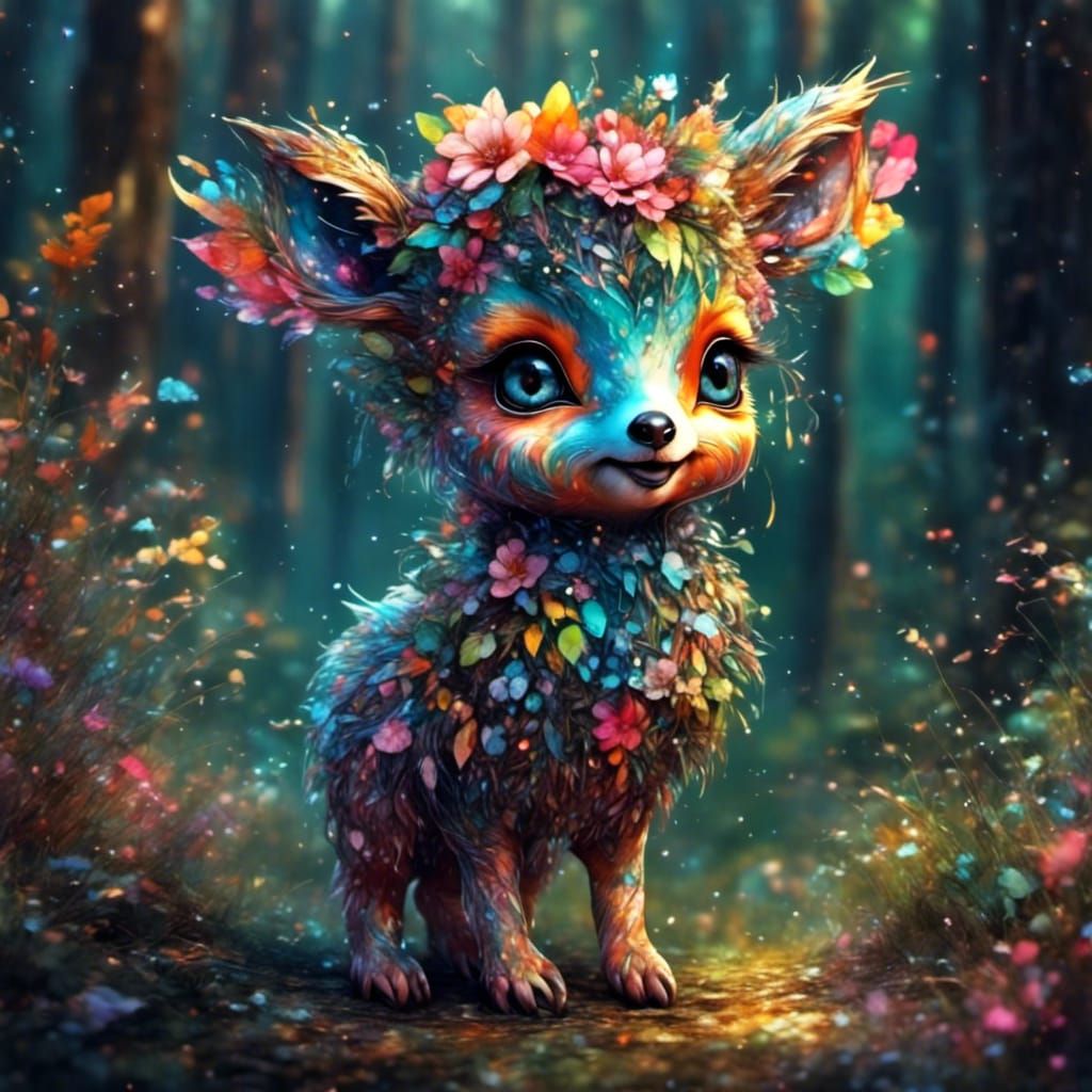 Colorful Cute Forest Creature in LORA Style