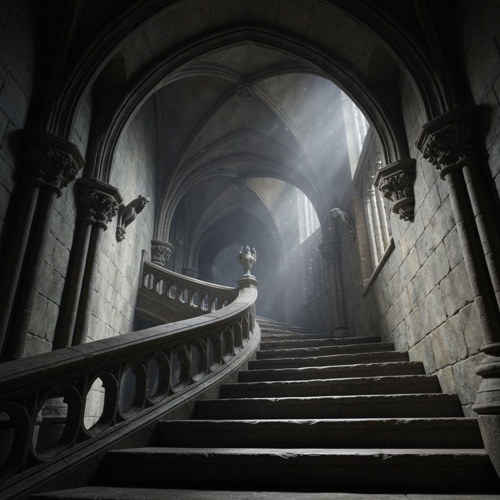 Mystical Staircase Ascends from Hogwarts' Secret Chamber