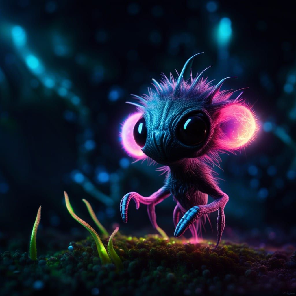 Whimsical Deadly Nano Alien in Biopunk Style