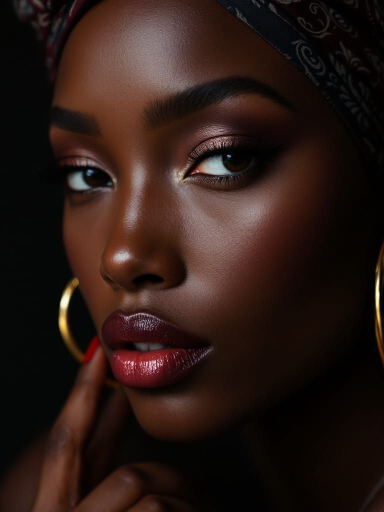 Cinematic Portrait of Woman in Studio Lighting