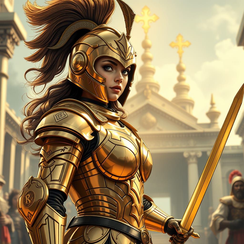 Golden Armor of Woman Wonder, Inspired by Saint Seiya, in Dy...