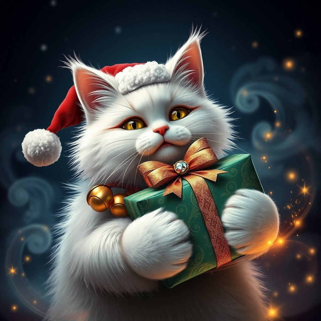 Festive Feline: A Cat's Christmas Dream in Cinematic Style