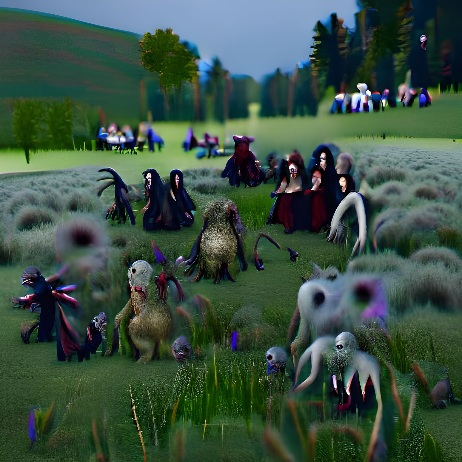 Monsters at Witch's Sabbat in Dark Meadow