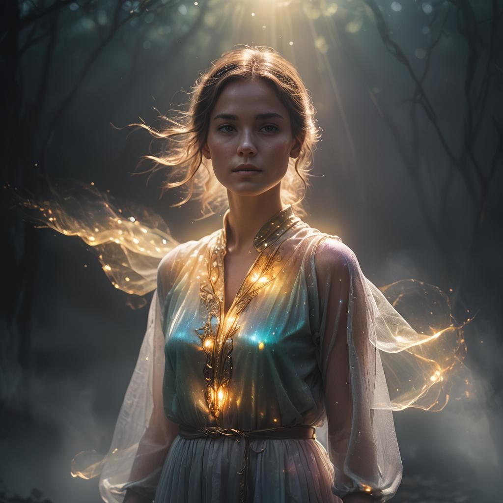 Ethereal Portrait of Person with Inner Light