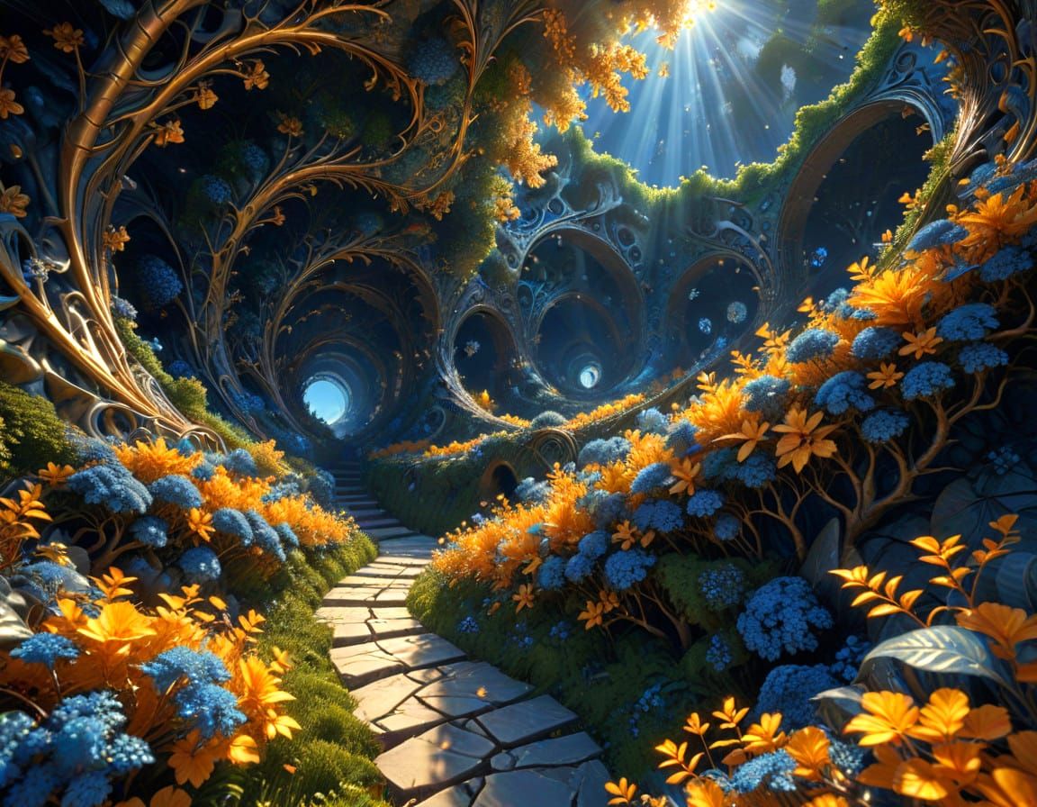 Hyper-Realistic 3D Fractal Landscape with Intricate Patterns...