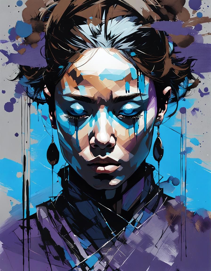 Meditating Woman with Radiant Glow as Digital Art