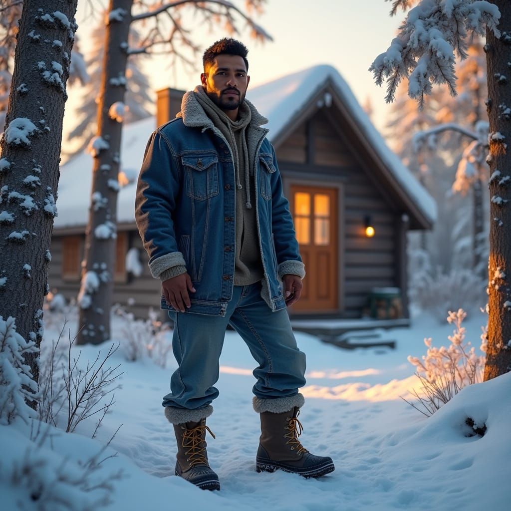 Inuit Man Portrait in Realistic Digital Art Style