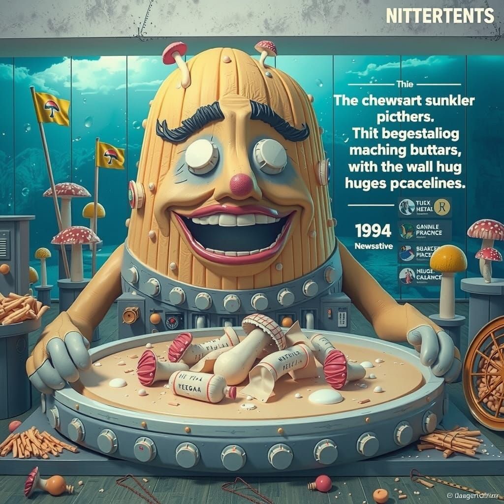 Pink Chewing Gum Bunker with Mushroom Flags