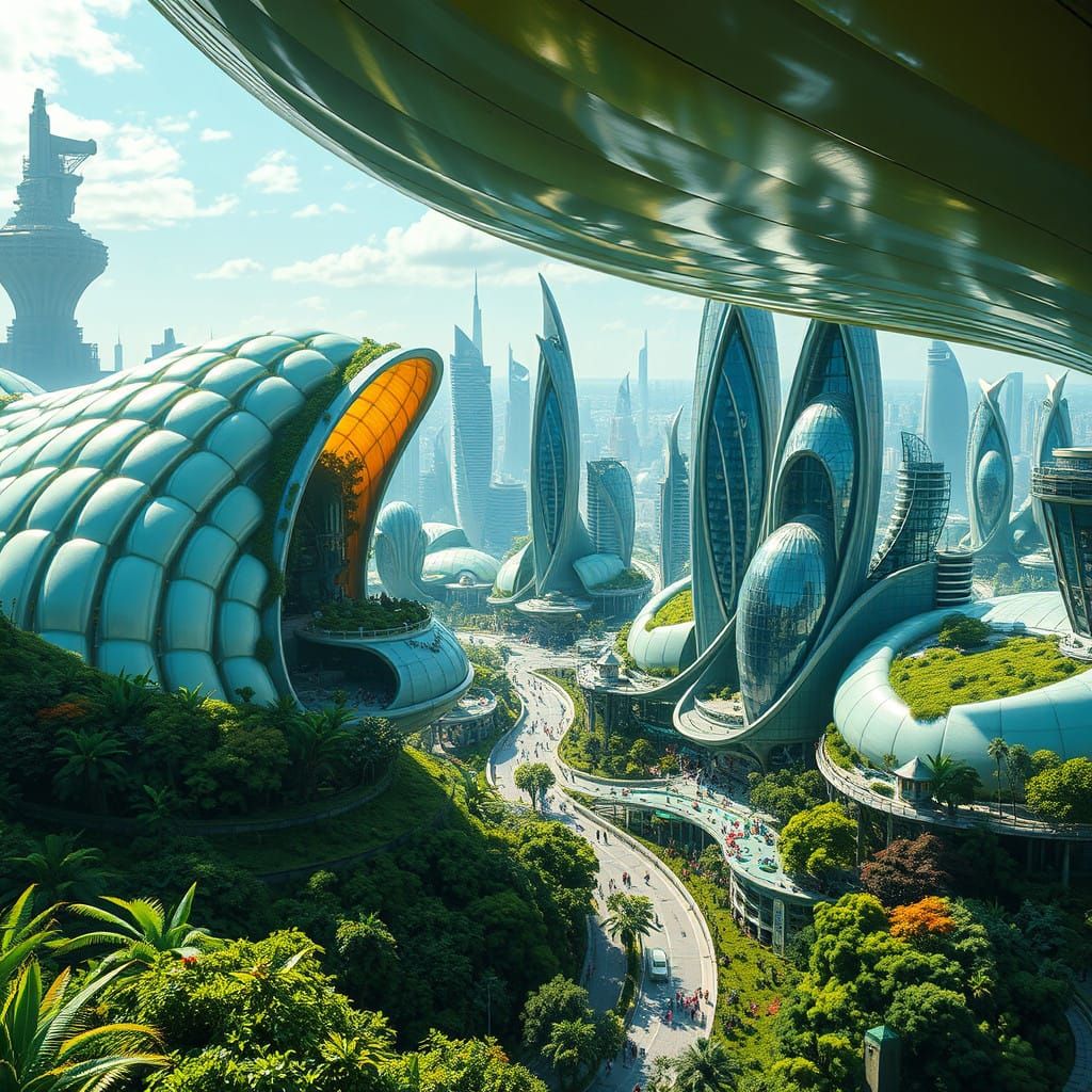 solarpunk cityscape