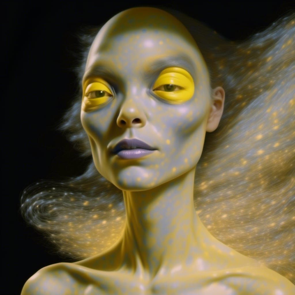 Aliens and Pets in English Garden, Hyperrealism