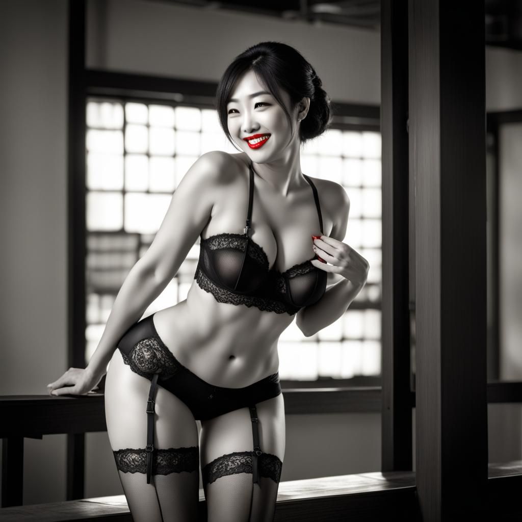 Hiromi with red lips