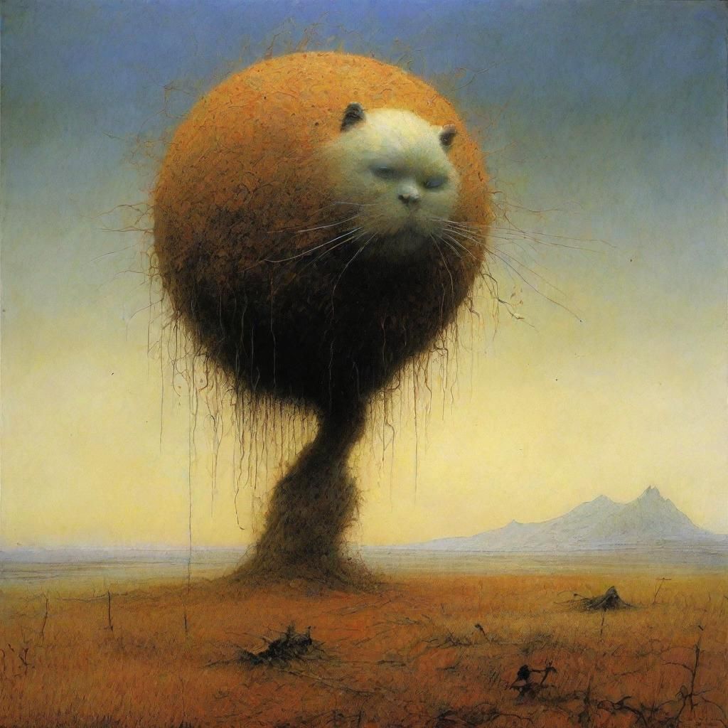 Hello Kitty in Dark Art Style