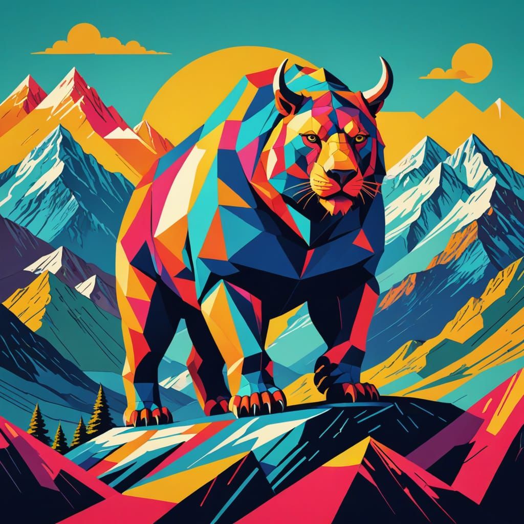 Funny Massive Creature in Pop Art Style