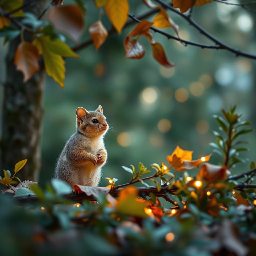 Whimsical Pine Martin in Enchanted Forest Glade