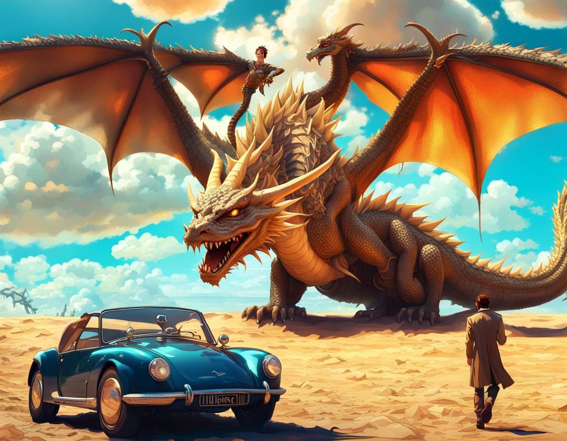 Surreal Cartoon Dragon in Detailed 3D Render