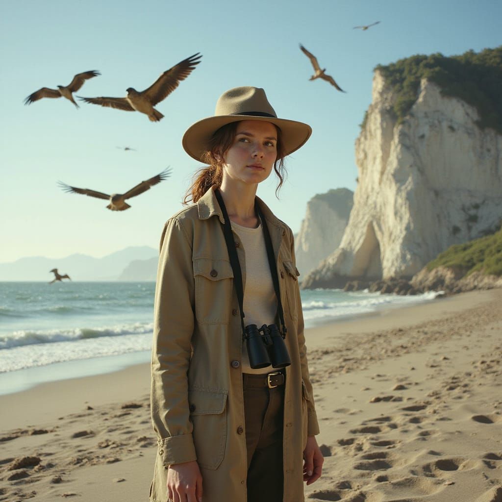 Anna Kendrick Among Pterosaurs on a Mesozoic Beach