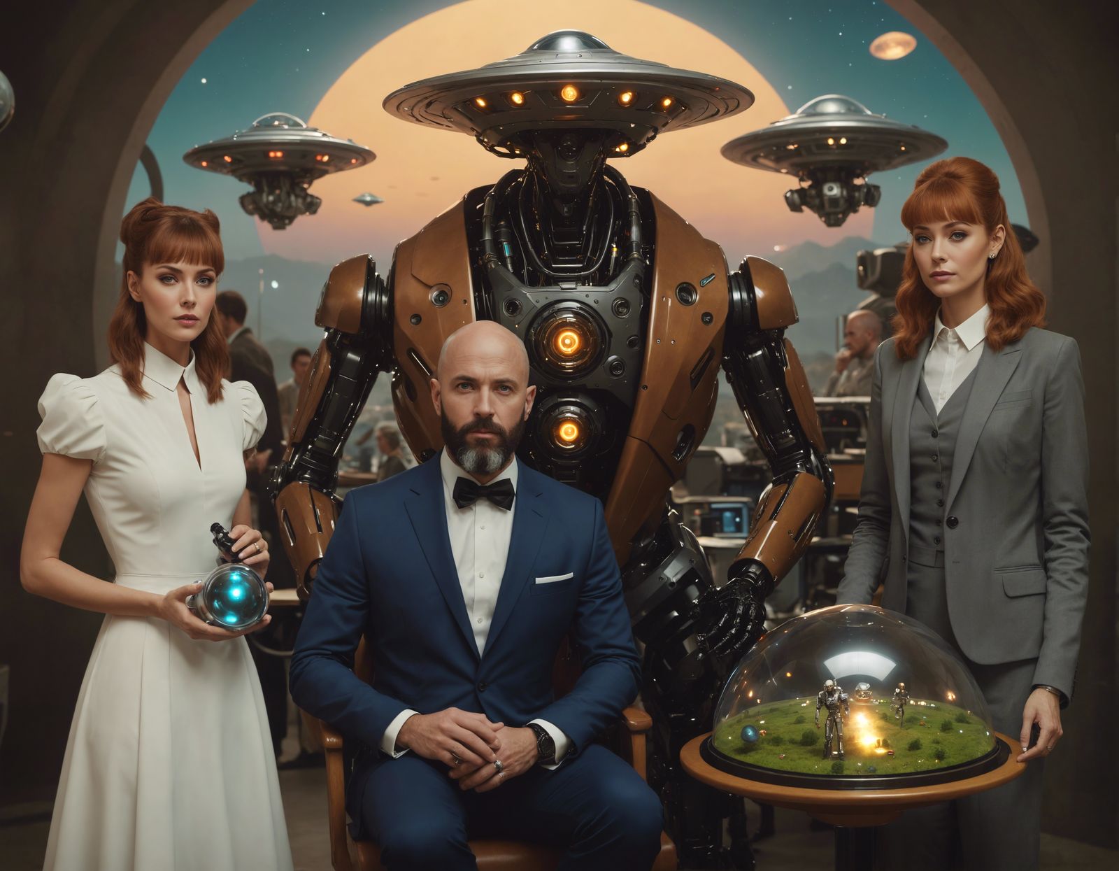 Surreal Starfleet Treaty in Biopunk Watercolor Style