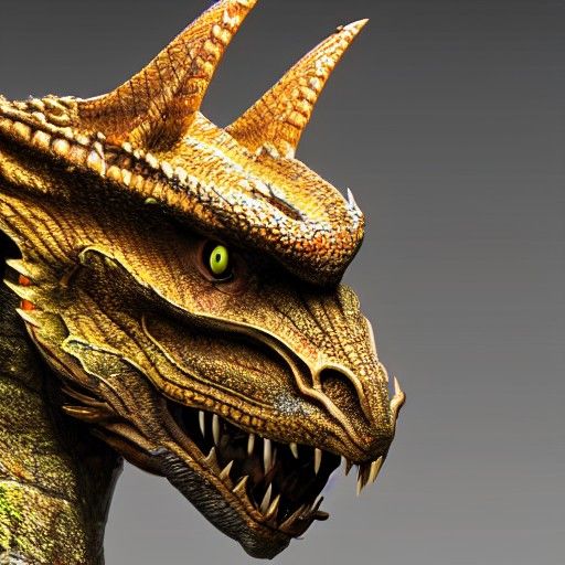 Hyperrealistic Dragon Head Concept Art in 8K