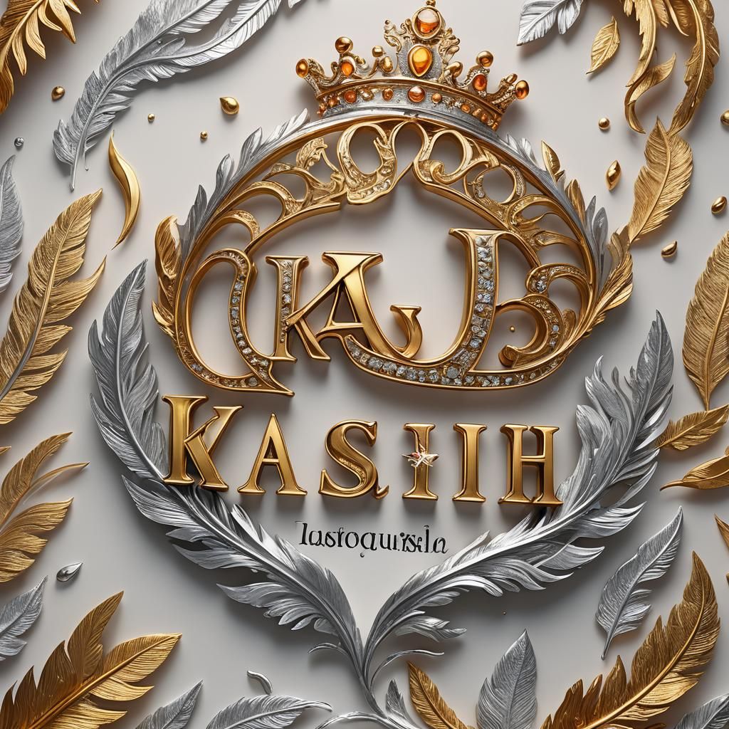 Gold and Silver 'Kashish' in Art Deco 3D Rendering