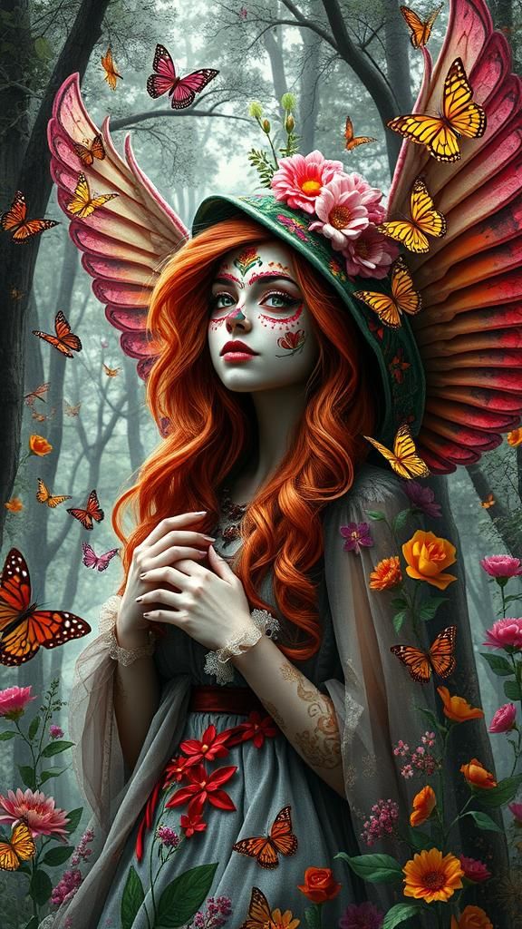 Day of the Dead Spirit in a Surreal Dreamscape