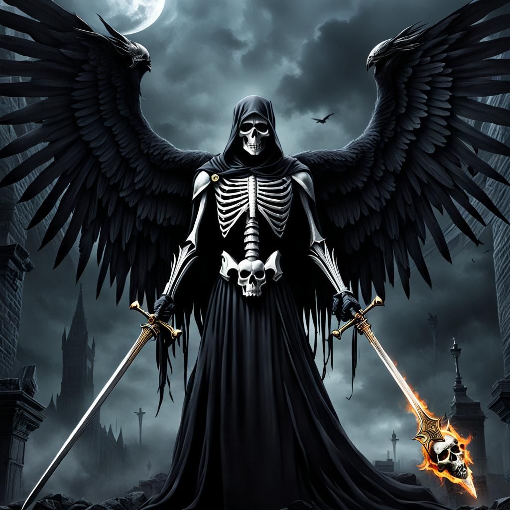 Dramatic Angel of Death Silhouette