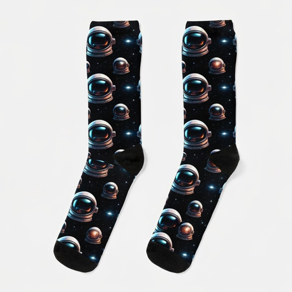 Astronaut Helmet Socks in Hyperrealistic ArtStation Style