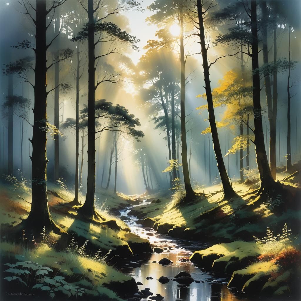 Morning Forest Clearing in Impressive Detail