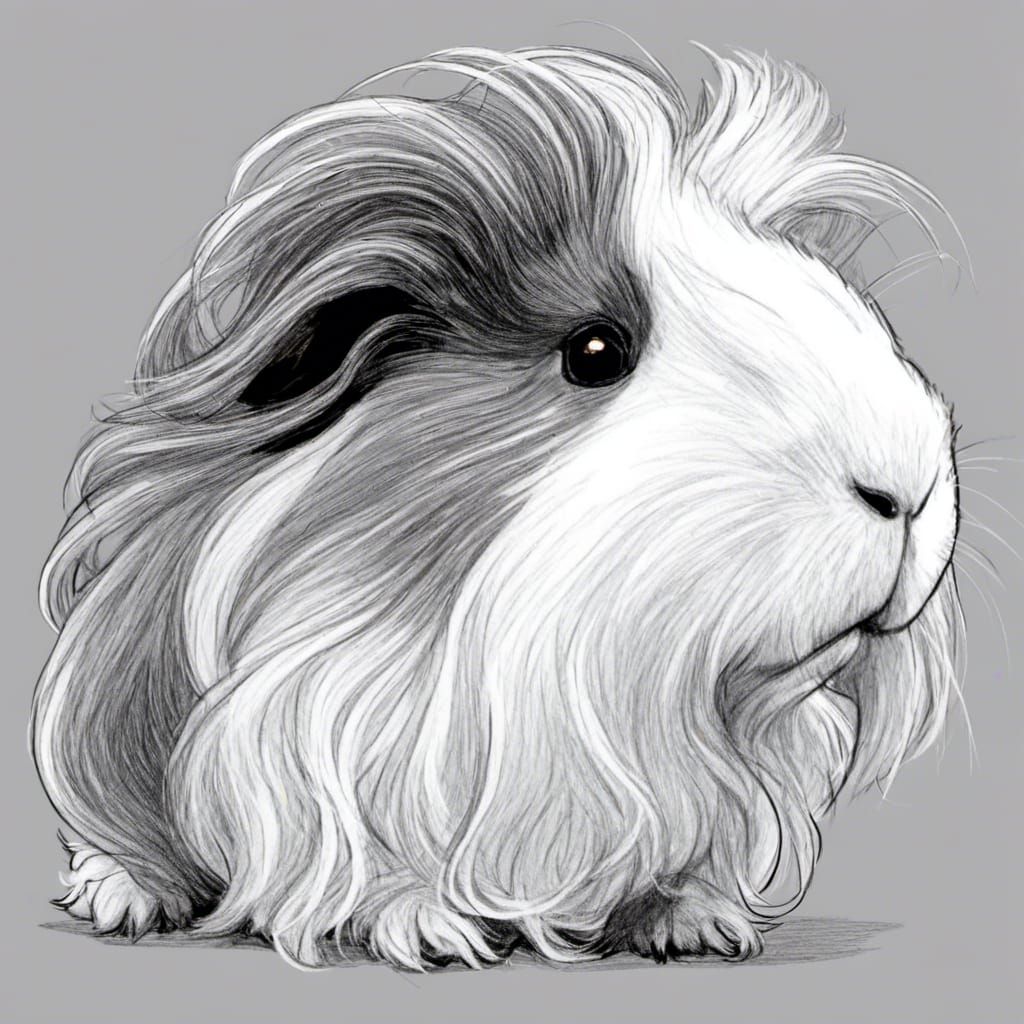Guinea Pig Line Drawing Illustration