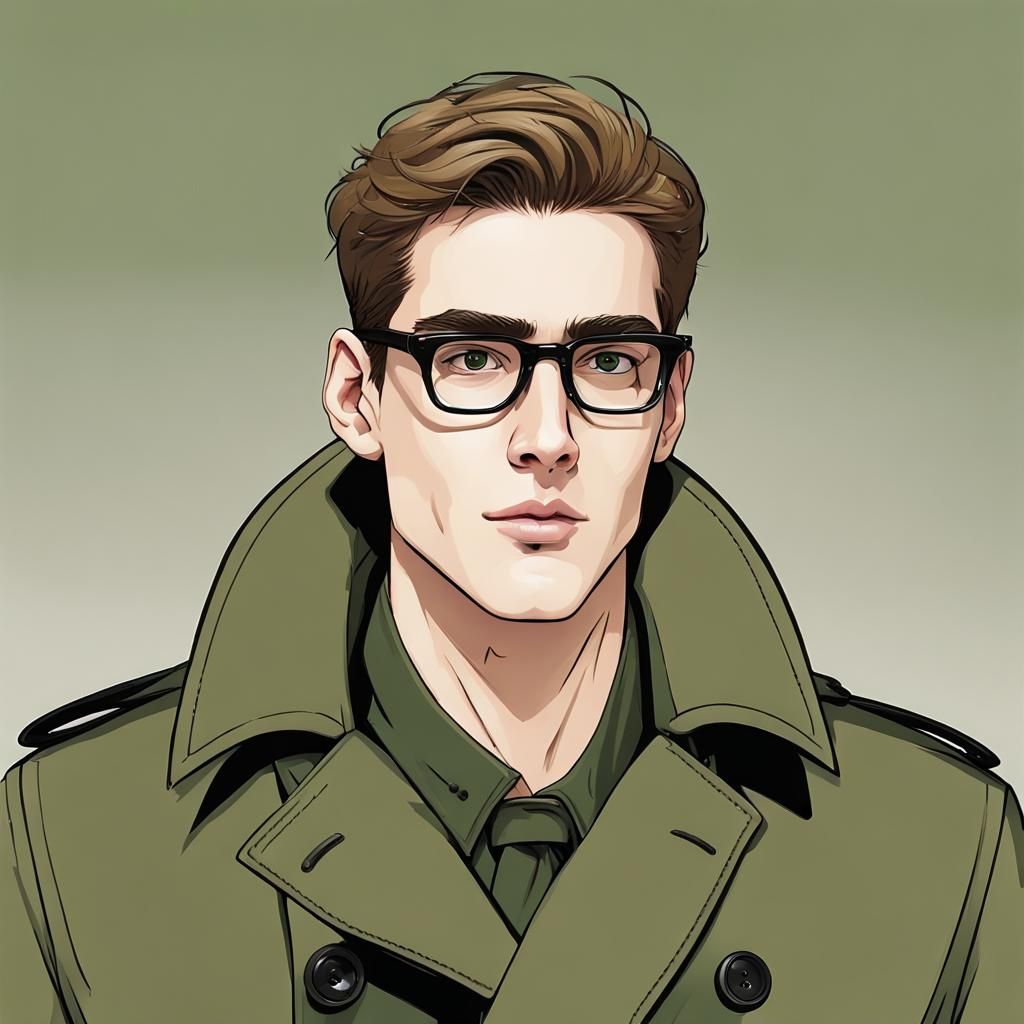 Adventurer Immersed in Atlantean Landscape as Vintage Film