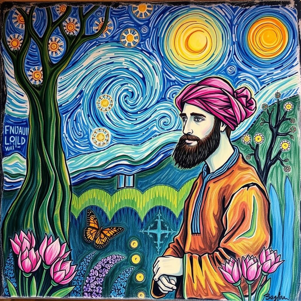 Alien Warrior in Cosmic Landscape