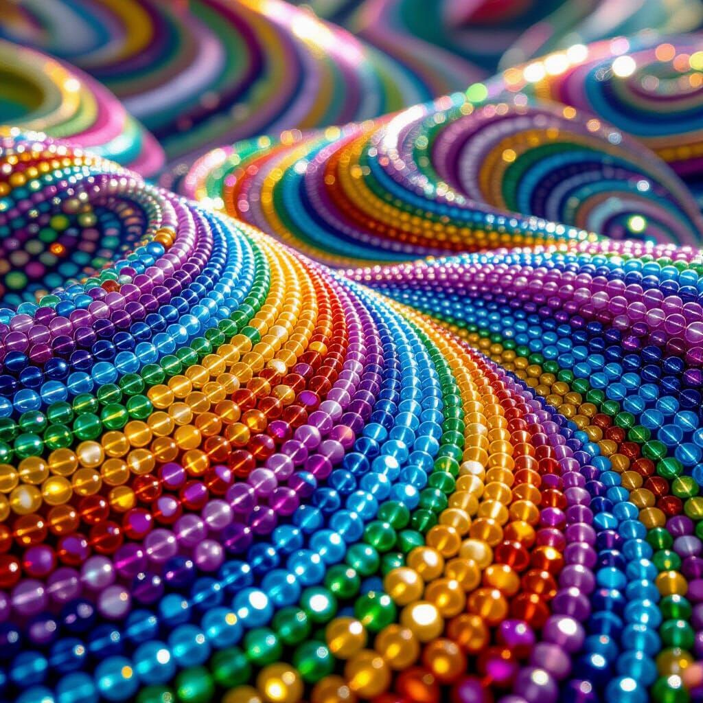 Rainbow Glass Seed Beads in Macro Photography