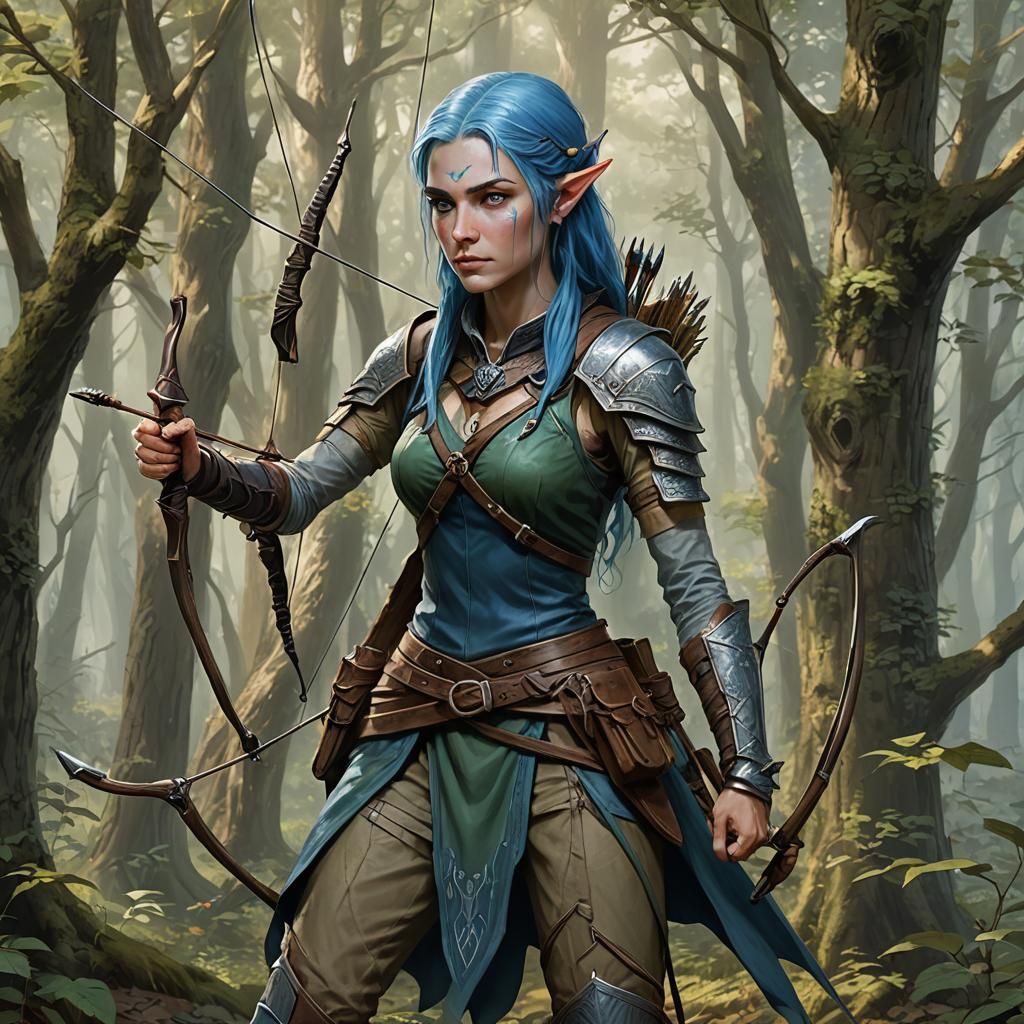 Wood Elf Ranger Encounter with Longbow
