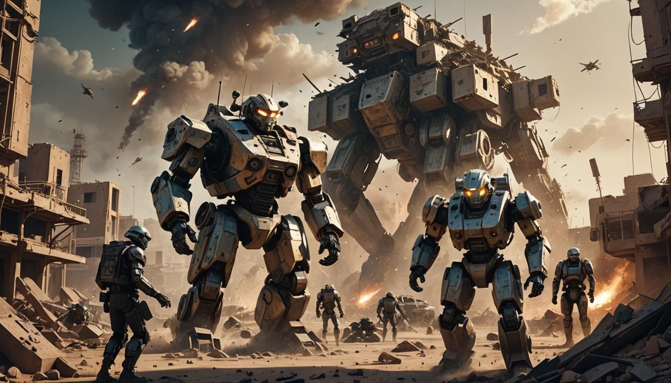 Dystopian Sci-Fi War in Desert City