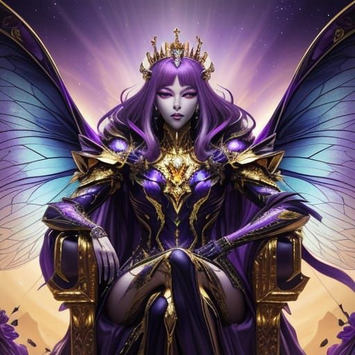 Majestic Cosmic Queen Hornet on Crystalline Throne
