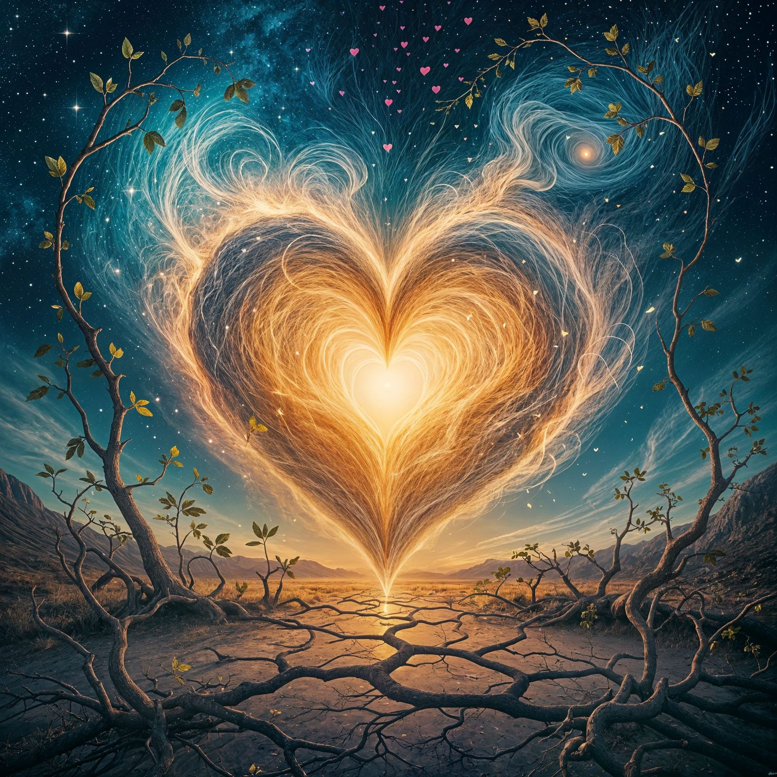 Love Sustains Life: A Symbolic AI Art Piece